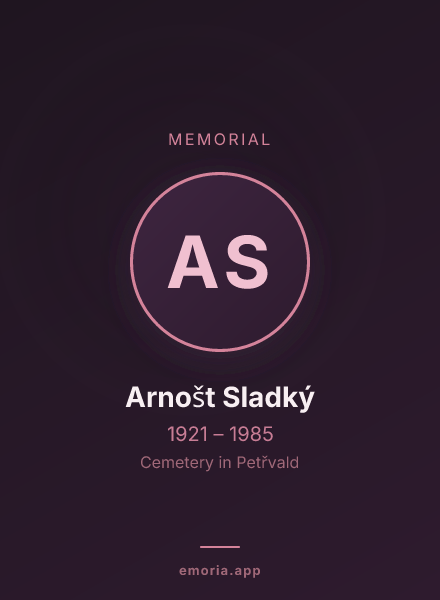 Memorial portrait of Arnošt Sladký