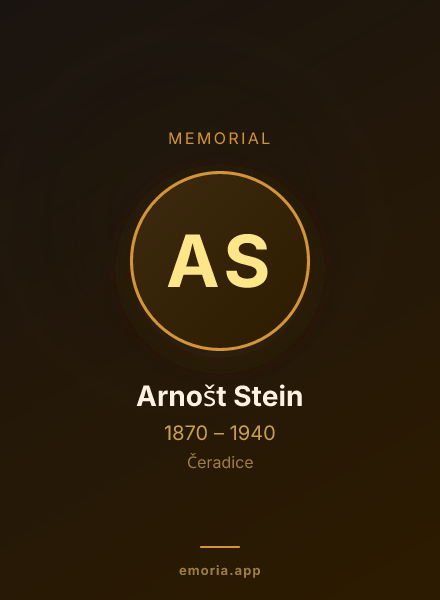 Memorial portrait of Arnošt Stein
