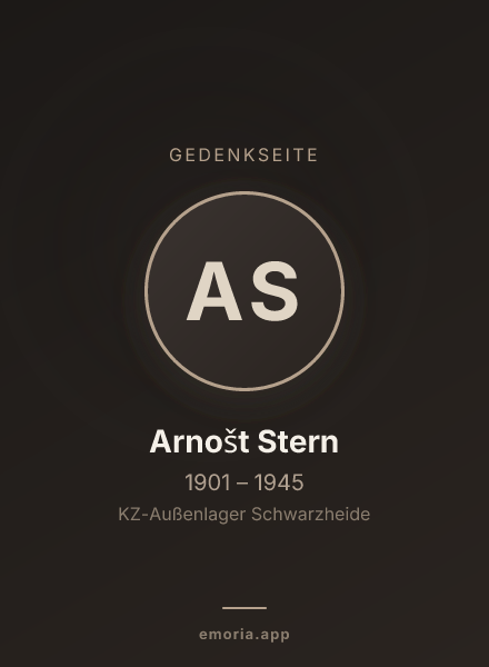 Gedenkportrait von Arnošt Stern