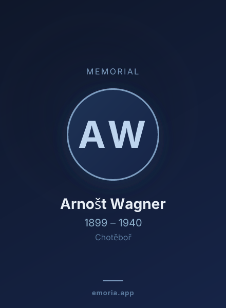 Memorial portrait of Arnošt Wagner
