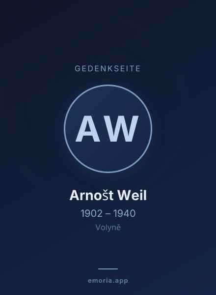 Gedenkportrait von Arnošt Weil