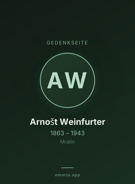 Gedenkportrait von Arnošt Weinfurter