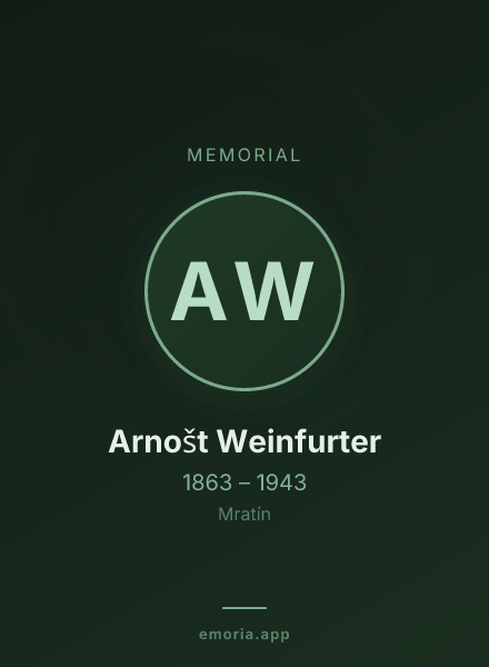 Memorial portrait of Arnošt Weinfurter