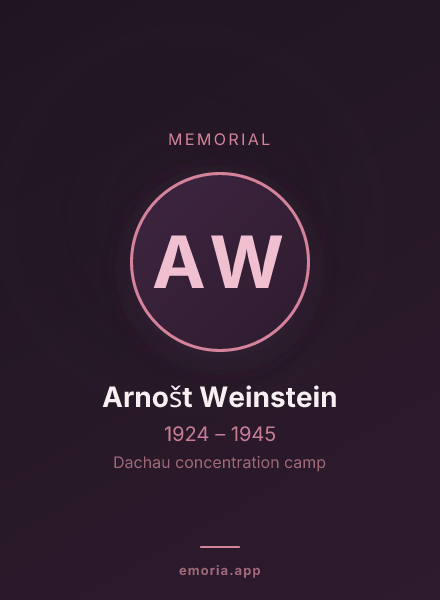 Memorial portrait of Arnošt Weinstein