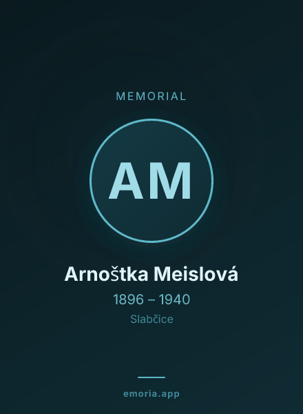 Memorial portrait of Arnoštka Meislová