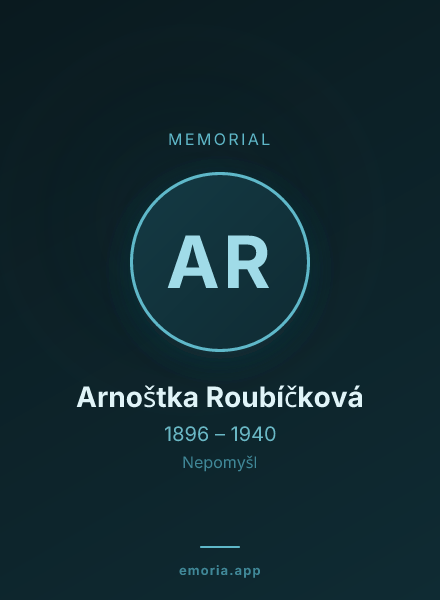 Memorial portrait of Arnoštka Roubíčková