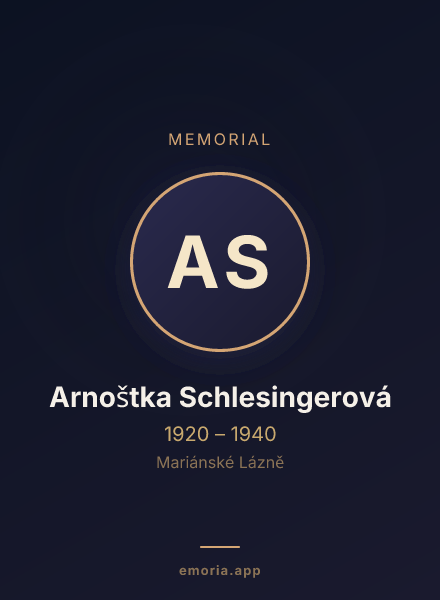 Memorial portrait of Arnoštka Schlesingerová