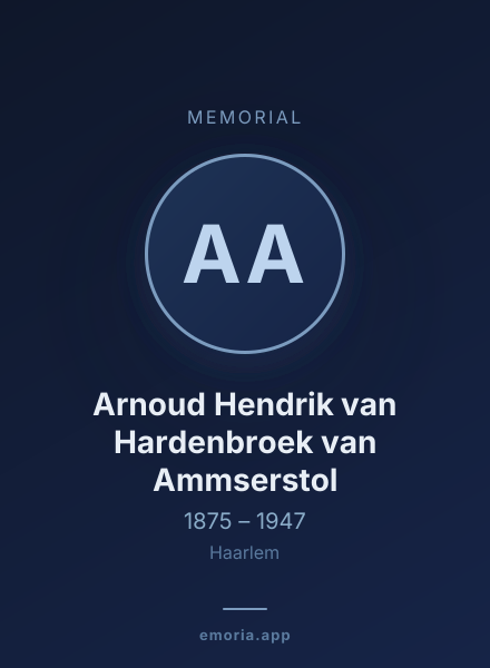 Memorial portrait of Arnoud Hendrik van Hardenbroek van Ammserstol