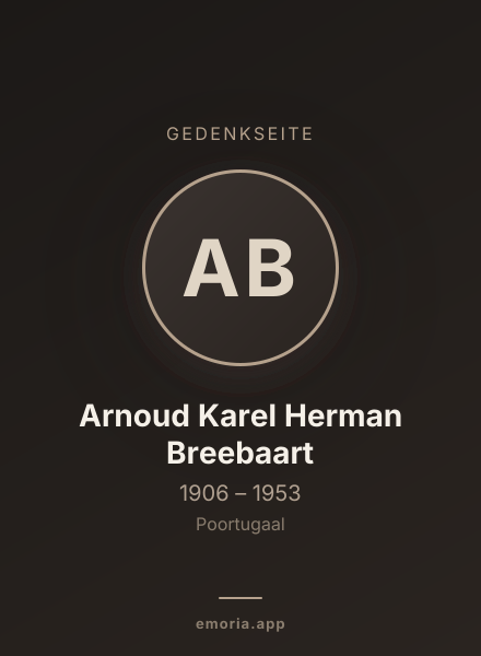 Gedenkportrait von Arnoud Karel Herman Breebaart
