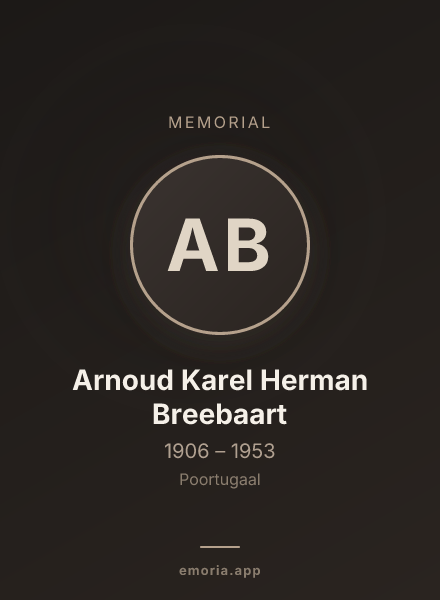 Memorial portrait of Arnoud Karel Herman Breebaart