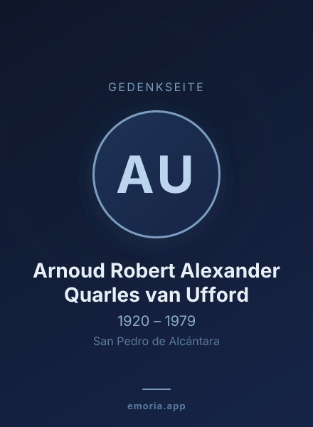 Gedenkportrait von Arnoud Robert Alexander Quarles van Ufford