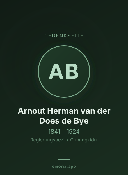 Gedenkportrait von Arnout Herman van der Does de Bye