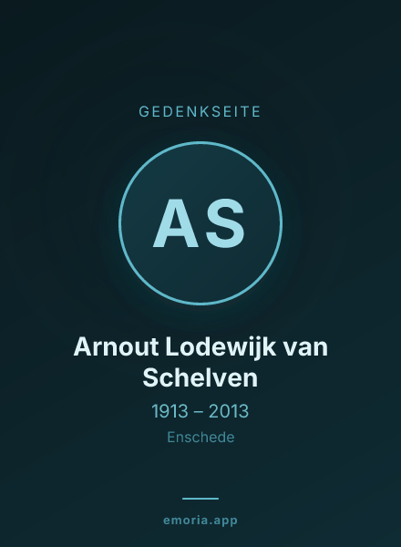 Gedenkportrait von Arnout Lodewijk van Schelven