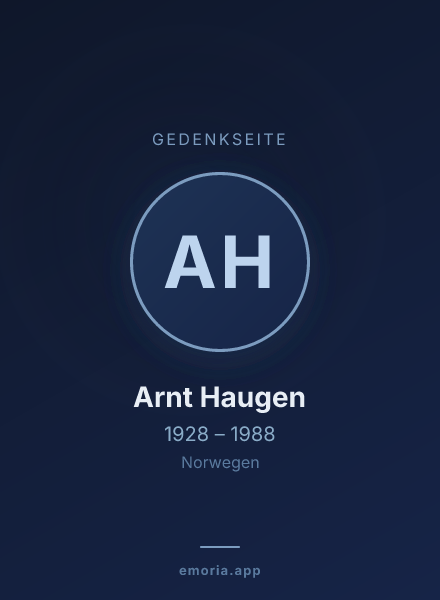 Gedenkportrait von Arnt Haugen