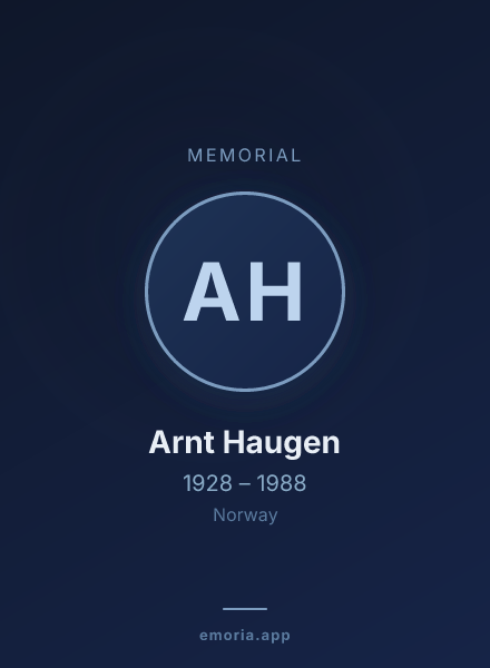 Memorial portrait of Arnt Haugen