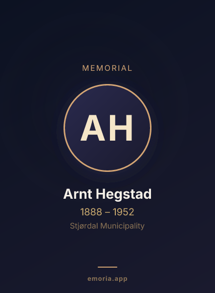 Memorial portrait of Arnt Hegstad