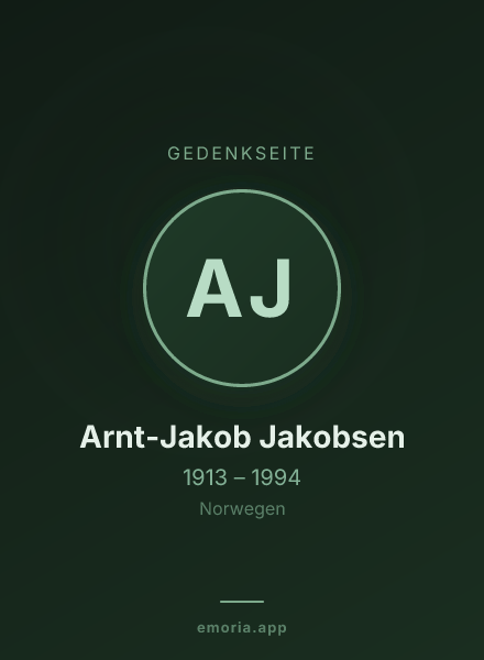 Gedenkportrait von Arnt-Jakob Jakobsen