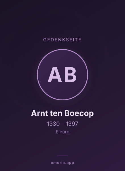 Gedenkportrait von Arnt ten Boecop