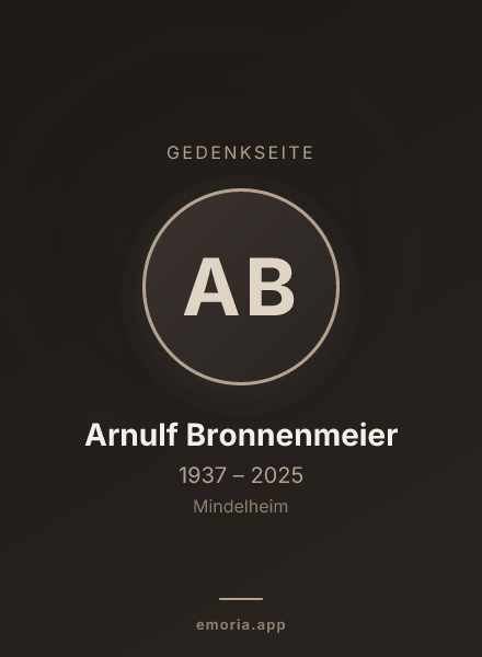 Gedenkportrait von Arnulf Bronnenmeier