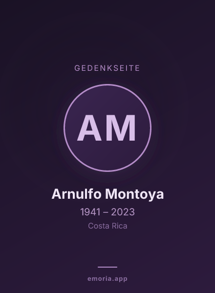 Gedenkportrait von Arnulfo Montoya