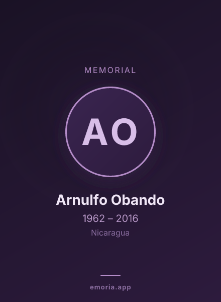 Memorial portrait of Arnulfo Obando