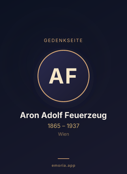 Gedenkportrait von Aron Adolf Feuerzeug