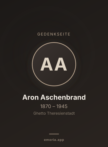 Gedenkportrait von Aron Aschenbrand