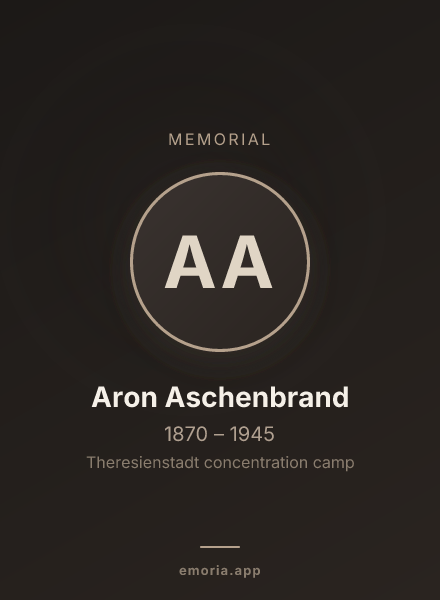 Memorial portrait of Aron Aschenbrand