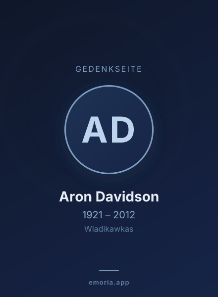 Gedenkportrait von Aron Davidson