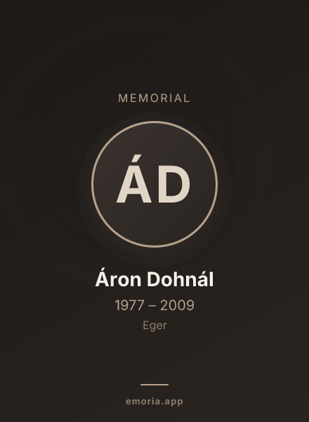 Memorial portrait of Áron Dohnál