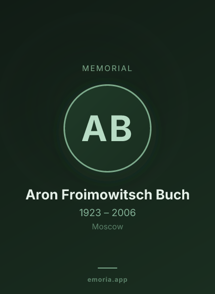 Memorial portrait of Aron Froimowitsch Buch