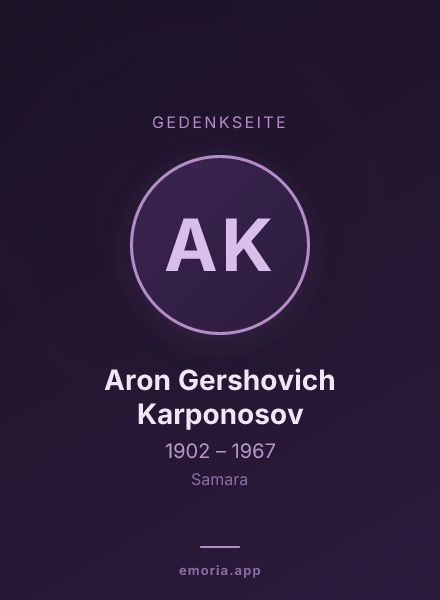Gedenkportrait von Aron Gershovich Karponosov