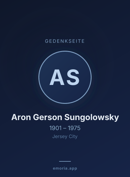 Gedenkportrait von Aron Gerson Sungolowsky