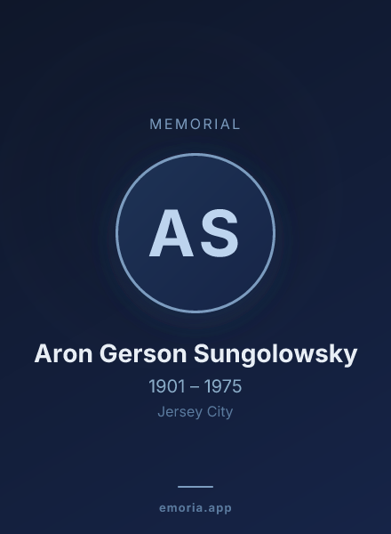 Memorial portrait of Aron Gerson Sungolowsky