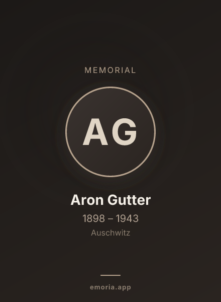 Memorial portrait of Aron Gutter