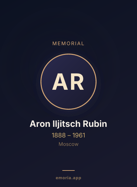 Memorial portrait of Aron Iljitsch Rubin