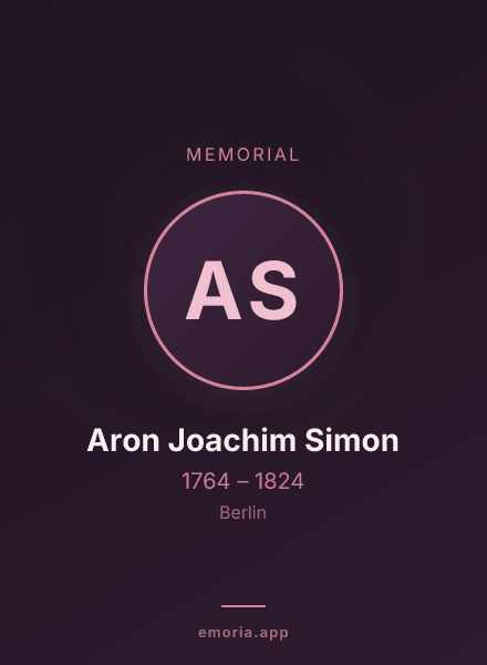 Memorial portrait of Aron Joachim Simon