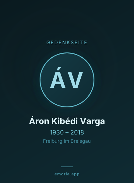 Gedenkportrait von Áron Kibédi Varga