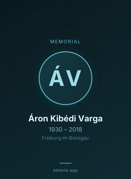 Memorial portrait of Áron Kibédi Varga