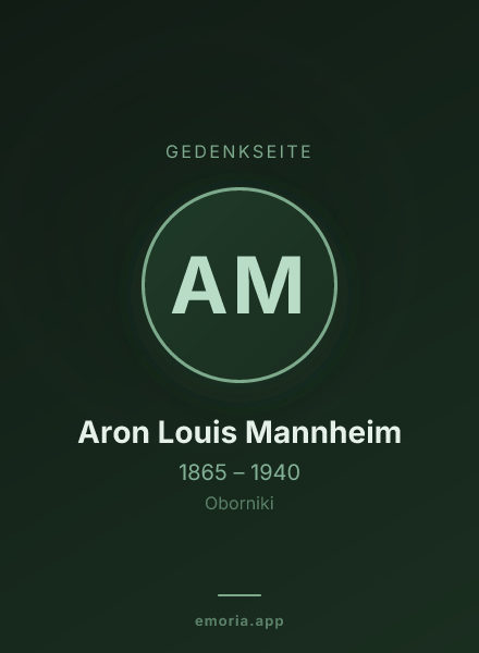 Gedenkportrait von Aron Louis Mannheim