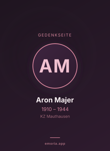 Gedenkportrait von Aron Majer