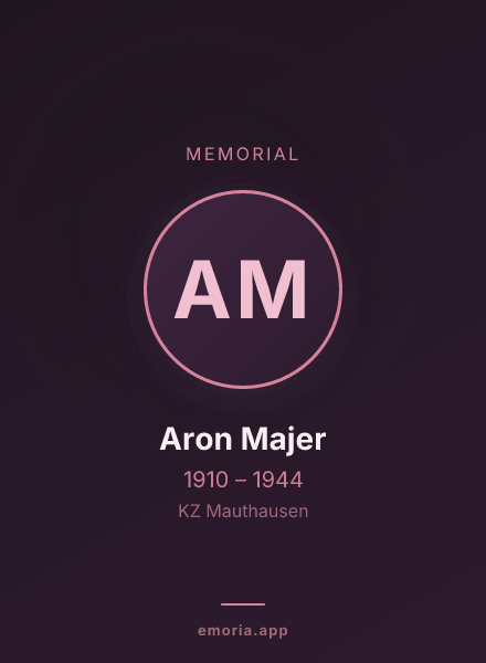 Memorial portrait of Aron Majer