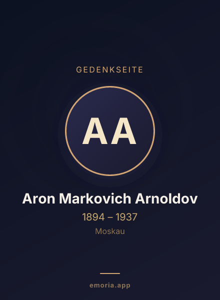Gedenkportrait von Aron Markovich Arnoldov