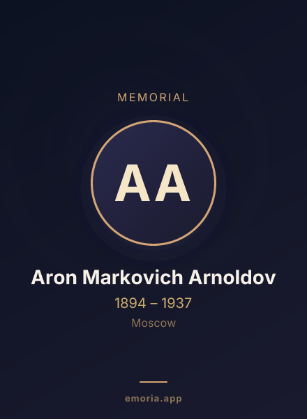 Memorial portrait of Aron Markovich Arnoldov