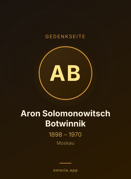 Gedenkportrait von Aron Solomonowitsch Botwinnik