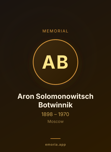 Memorial portrait of Aron Solomonowitsch Botwinnik