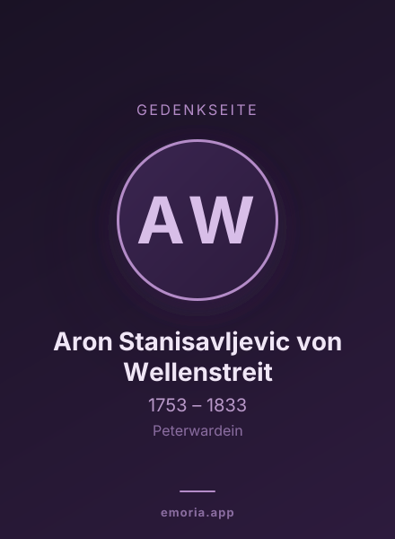 Gedenkportrait von Aron Stanisavljevic von Wellenstreit