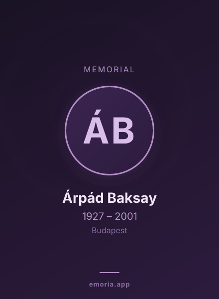 Memorial portrait of Árpád Baksay
