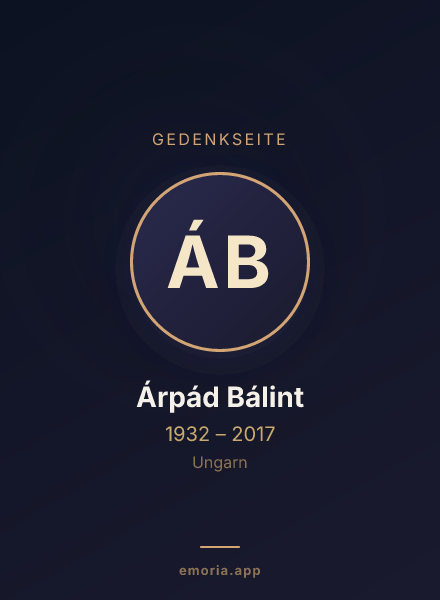 Gedenkportrait von Árpád Bálint