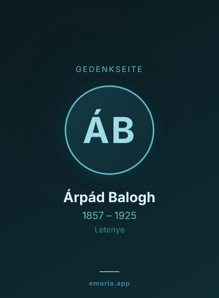 Gedenkportrait von Árpád Balogh